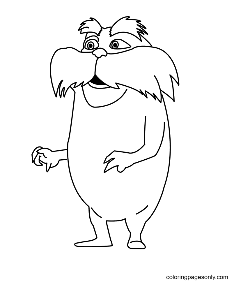 Lorax coloring pages printable for free download