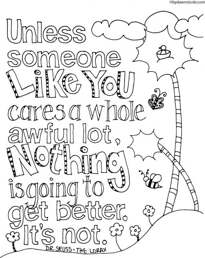 Lorax coloring pages printable pdf