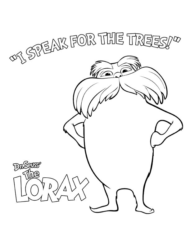 Free printable lorax coloring pages for kids