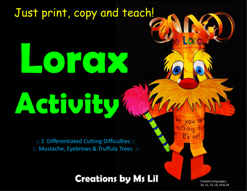 Lorax craft lorax activity earth day craft teaching resources