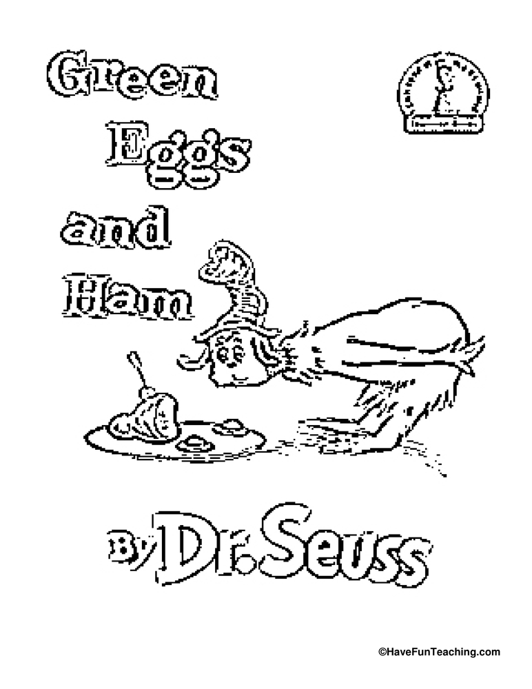 Green eggs and ham coloring page by teach simple