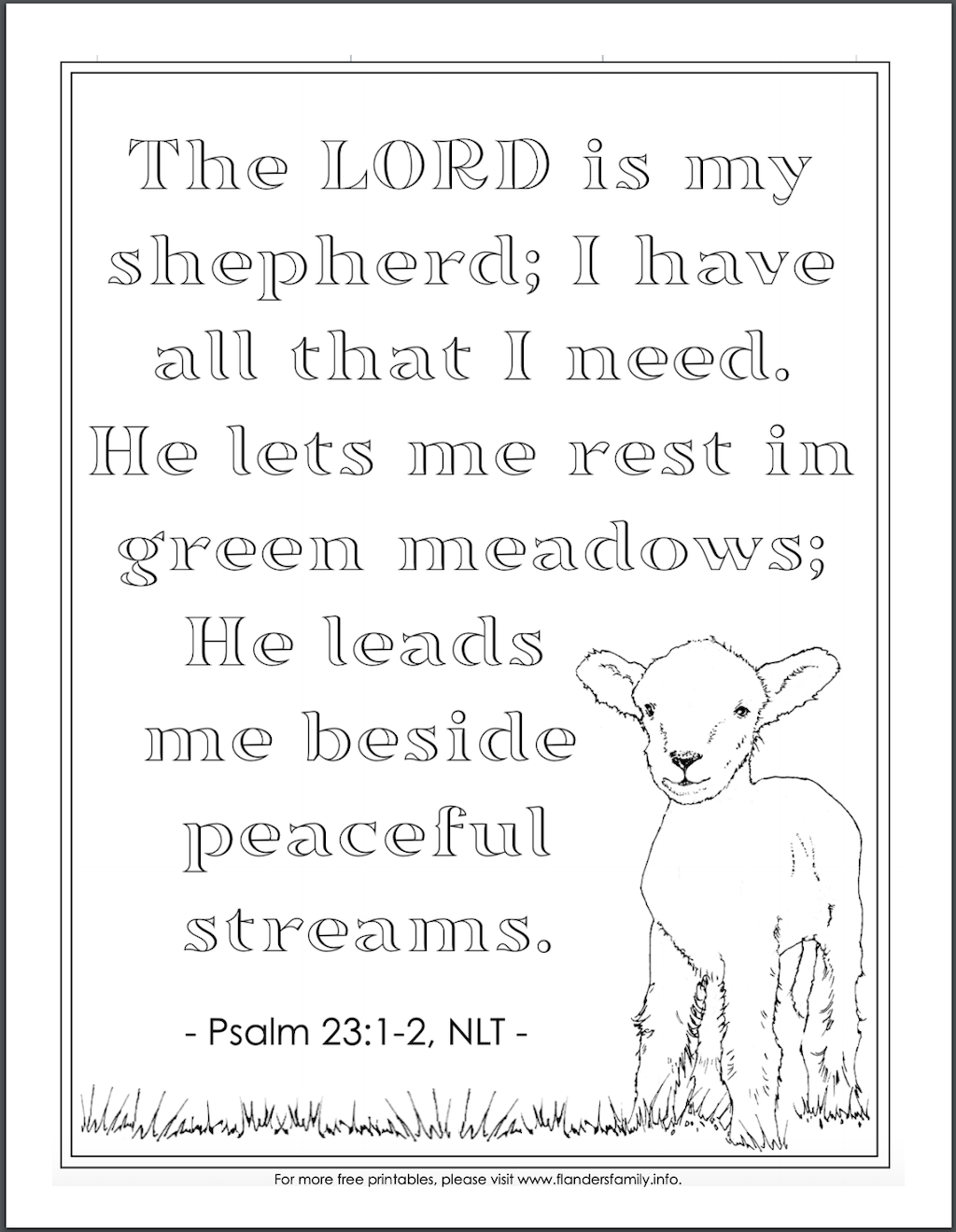 The lord is my shepherd coloring page