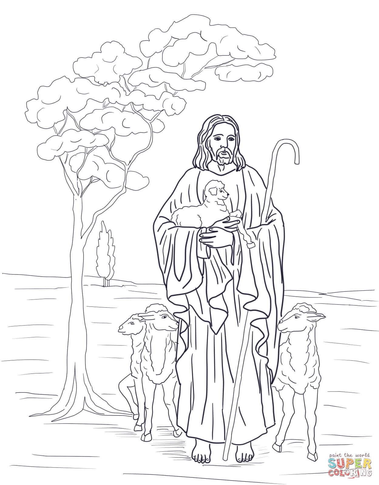 Jesus is our shepherd coloring page free printable coloring pages