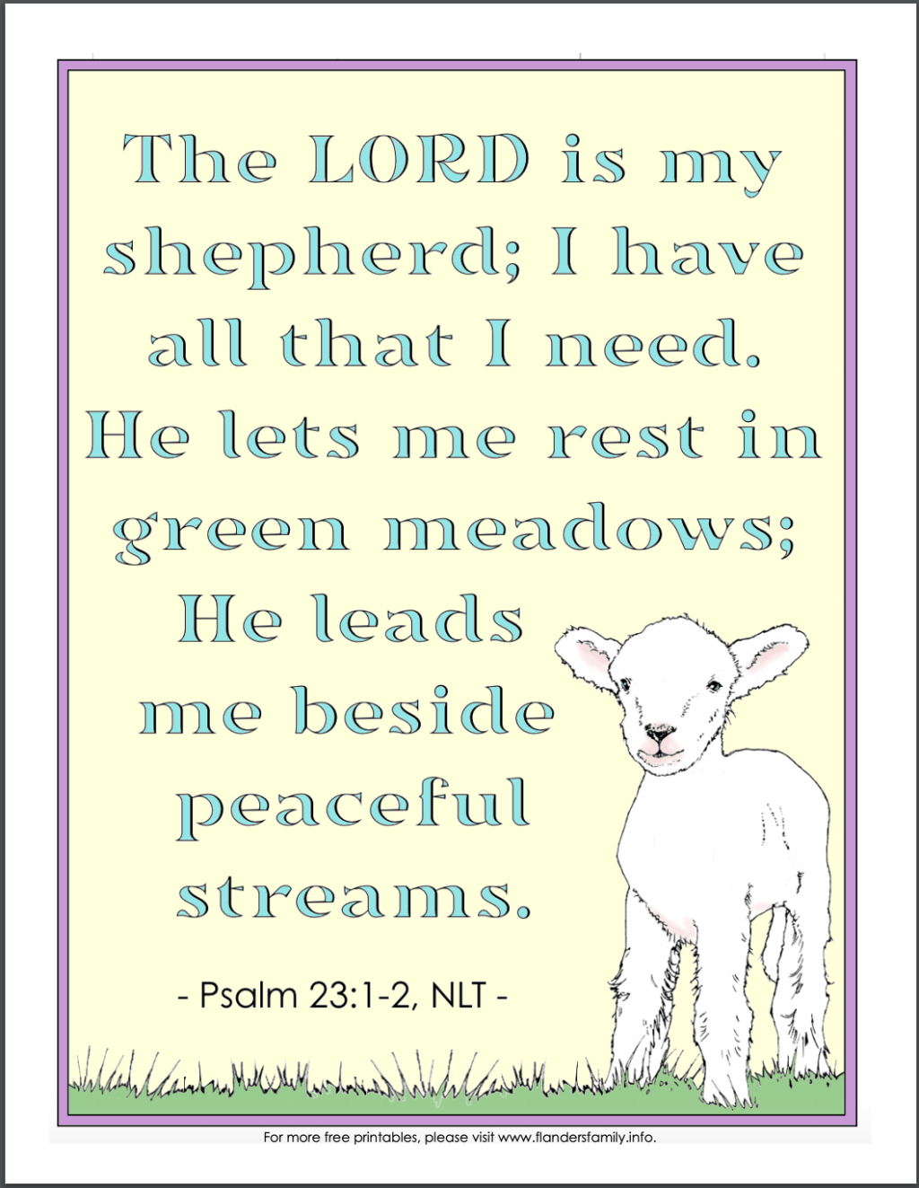 The lord is my shepherd coloring page