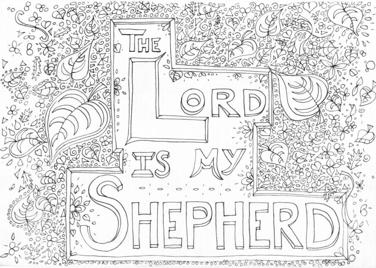 The lord is my shepherd bible coloring page bible journaling inspiration bible coloring pages coloring pages sunday school crafts