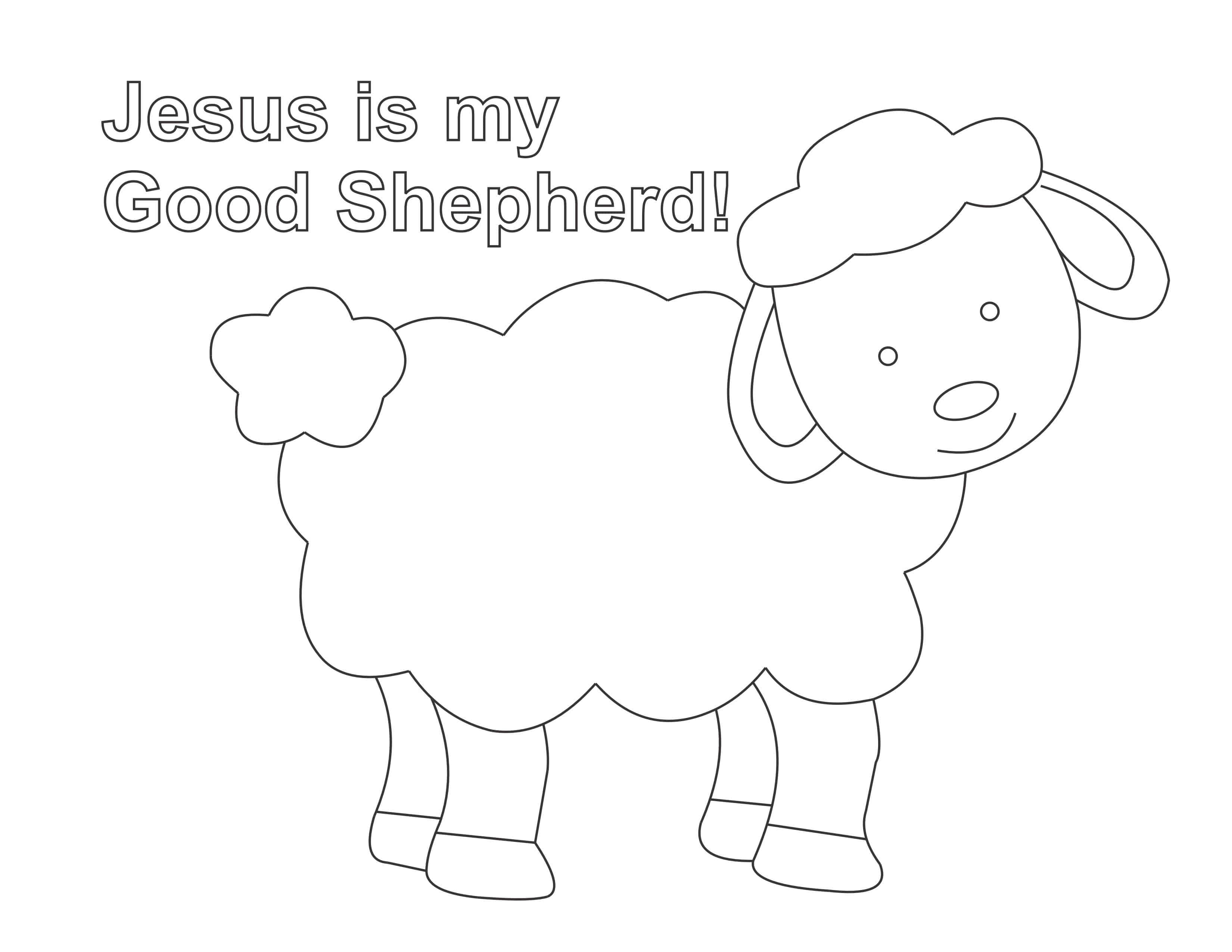 Jesus is the good shepherd coloring page easy print