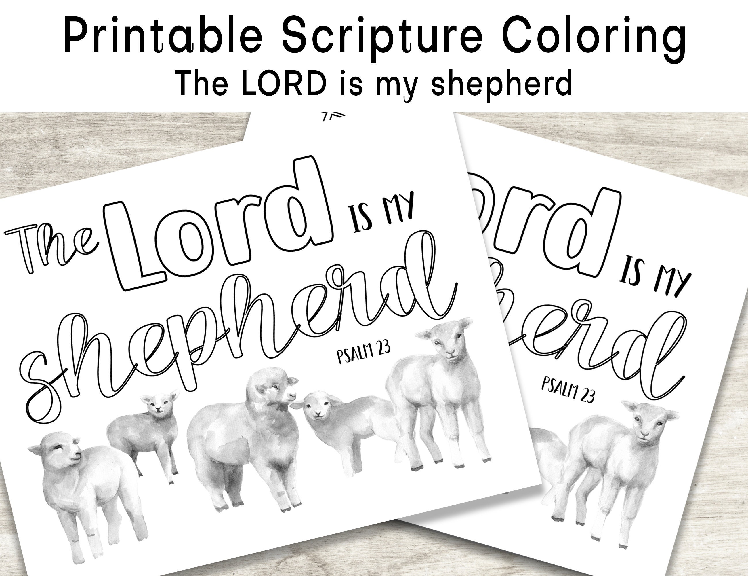 Printable the lord is my shepherd coloring page scripture verse psalm sunday school activity bible craft kids church