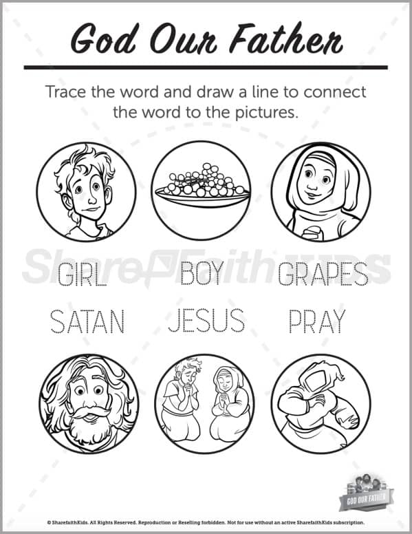 Matthew god our father preschool coloring pages â