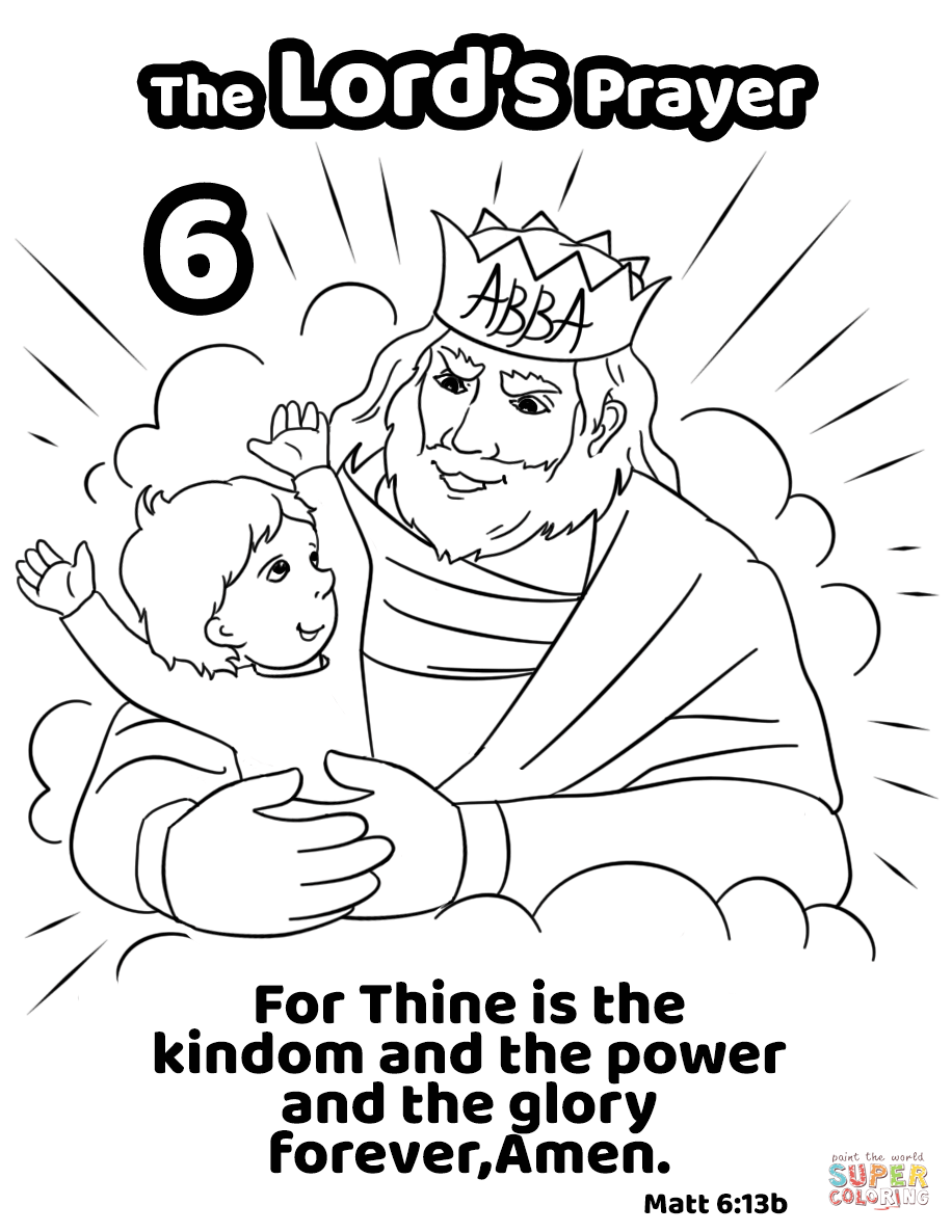 For thine is the kingdom and the power and the glory forever amen coloring page free printable coloring pages