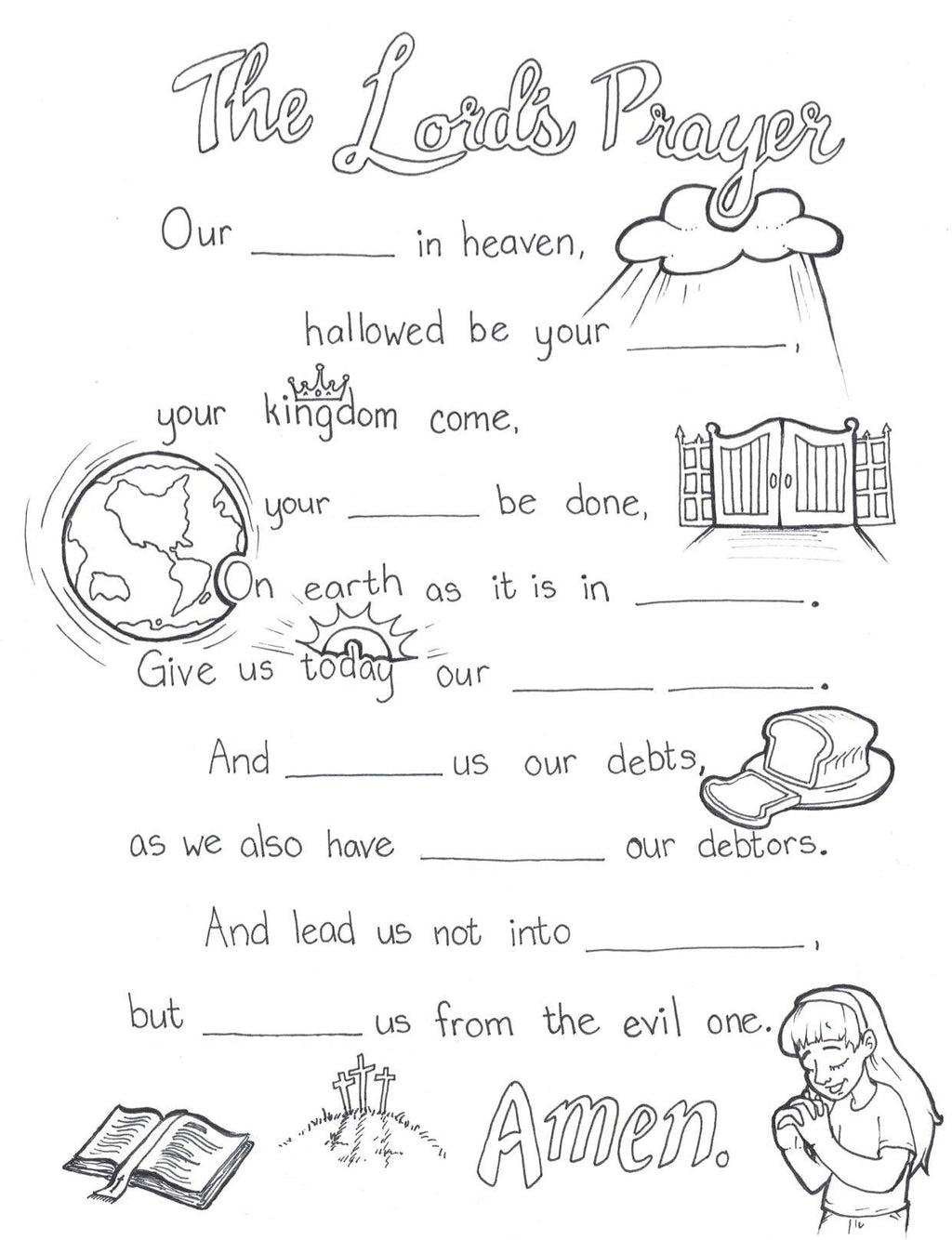 Lords prayer coloring page