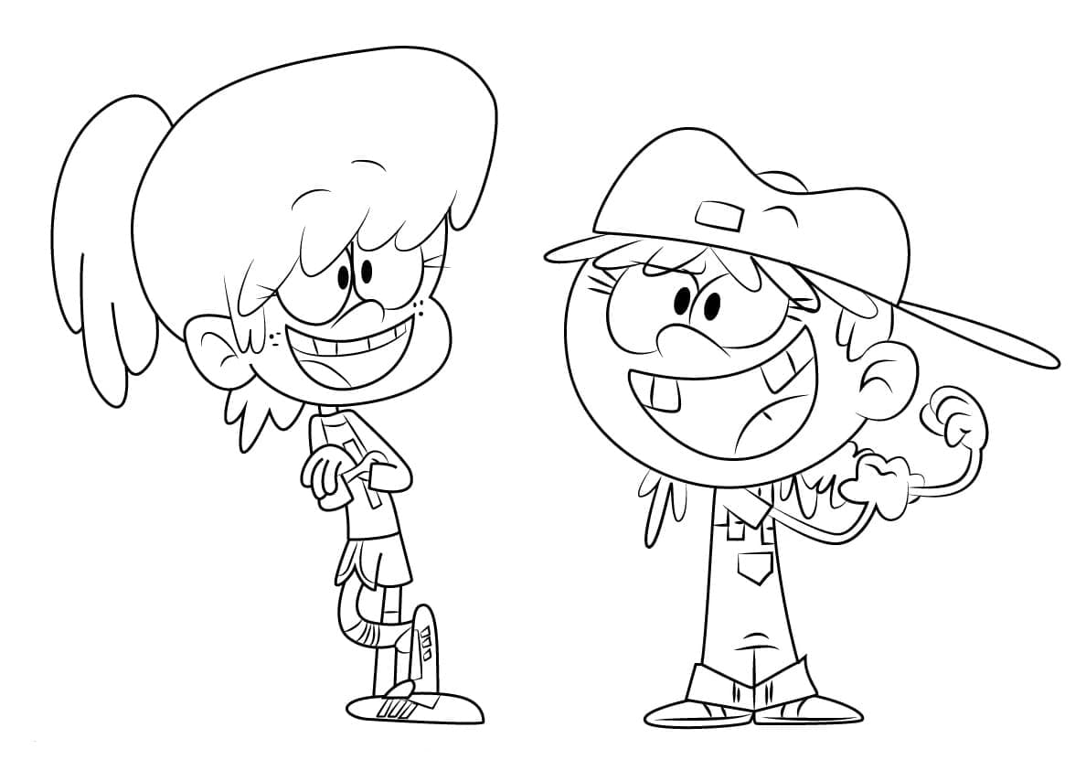 Lynn and lana from the loud house coloring page