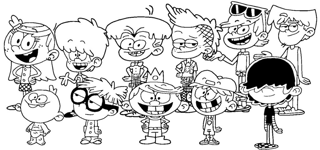 The loud siblings genderbent coloring page by terranceeves on