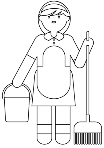 Maid coloring page free printable coloring pages