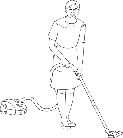 Maid coloring page free printable coloring pages