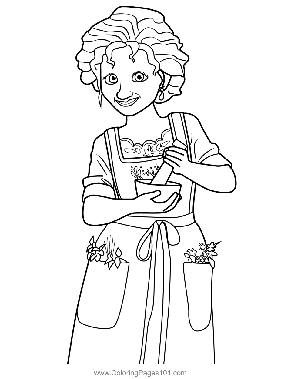 Julieta madrigal encanto coloring page for kids