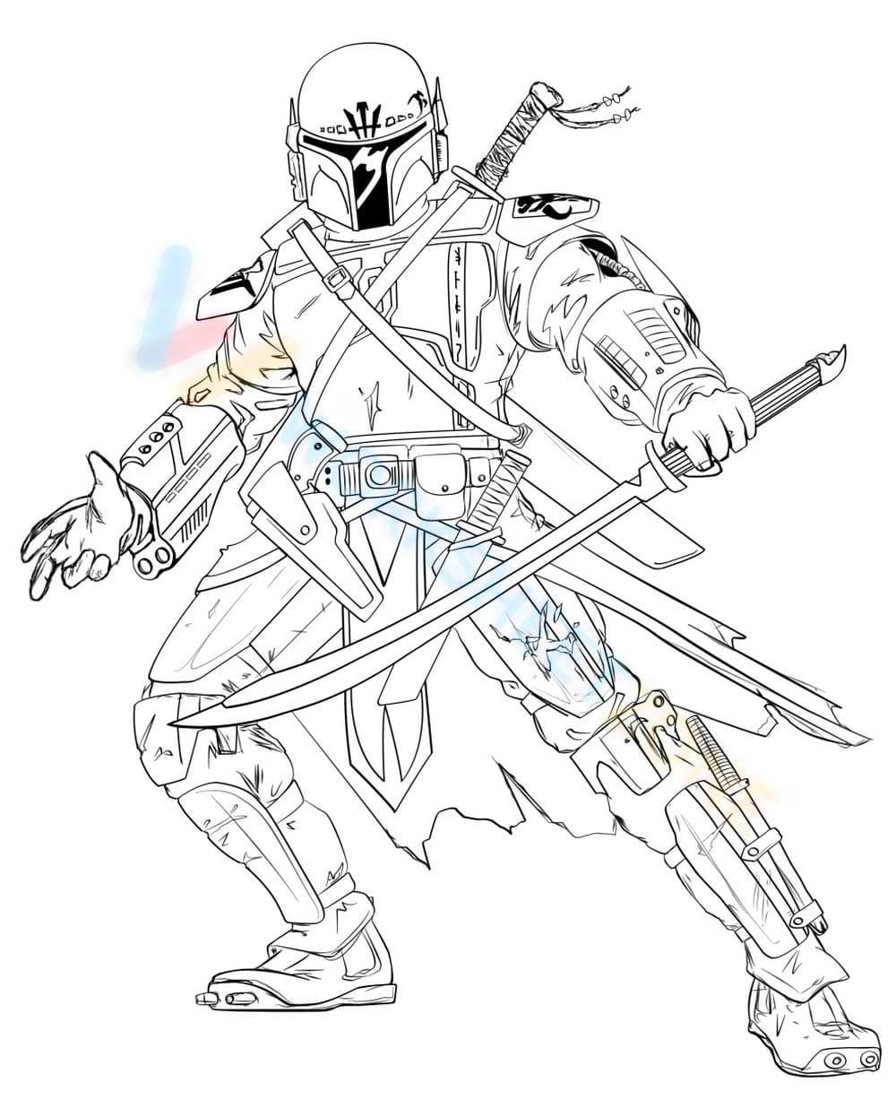 Free printable mandalorian coloring pages for kids