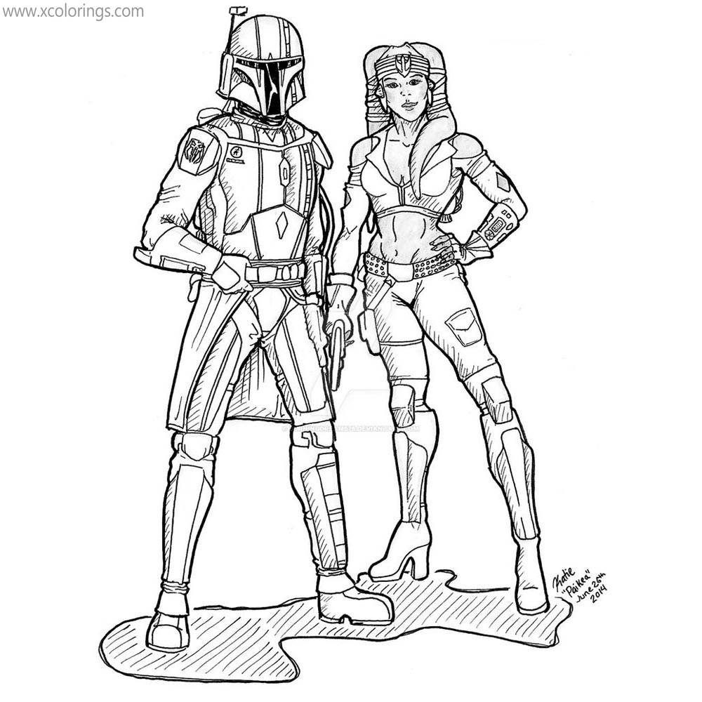 Mandalorian coloring pages bo katan