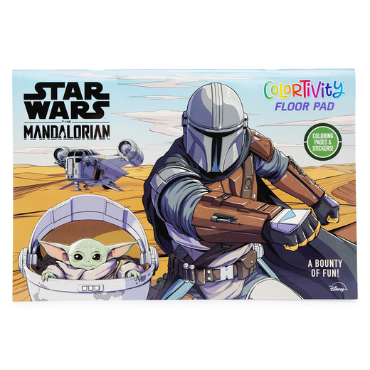 The mandalorianâ the child coloring book floor pad w stickers in x in five below let go have fun