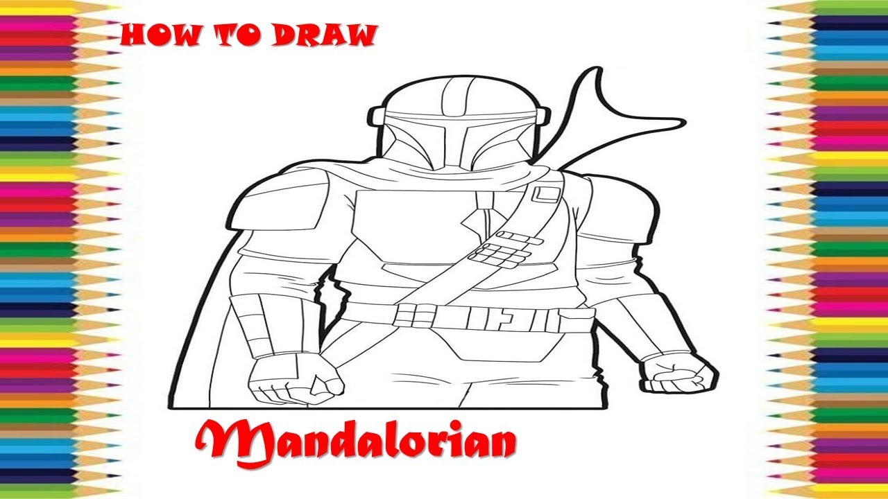 How to color the mandalorian from star wars coloring pages tutorial coloring page for kids