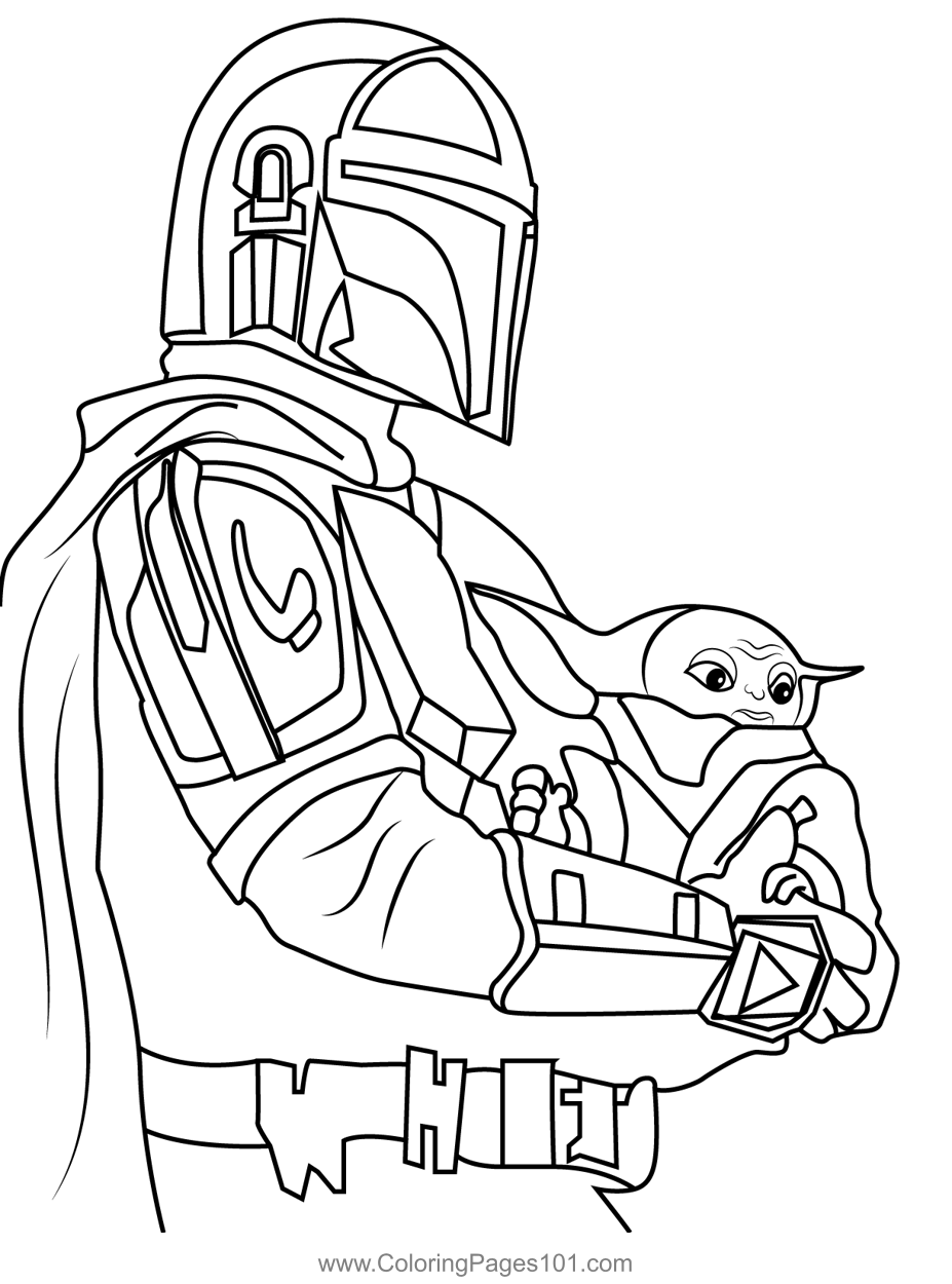 Baby yoda coloring page for kids