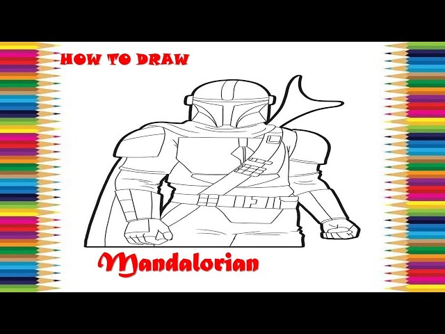 How to color the mandalorian from star wars coloring pages tutorial coloring page for kids