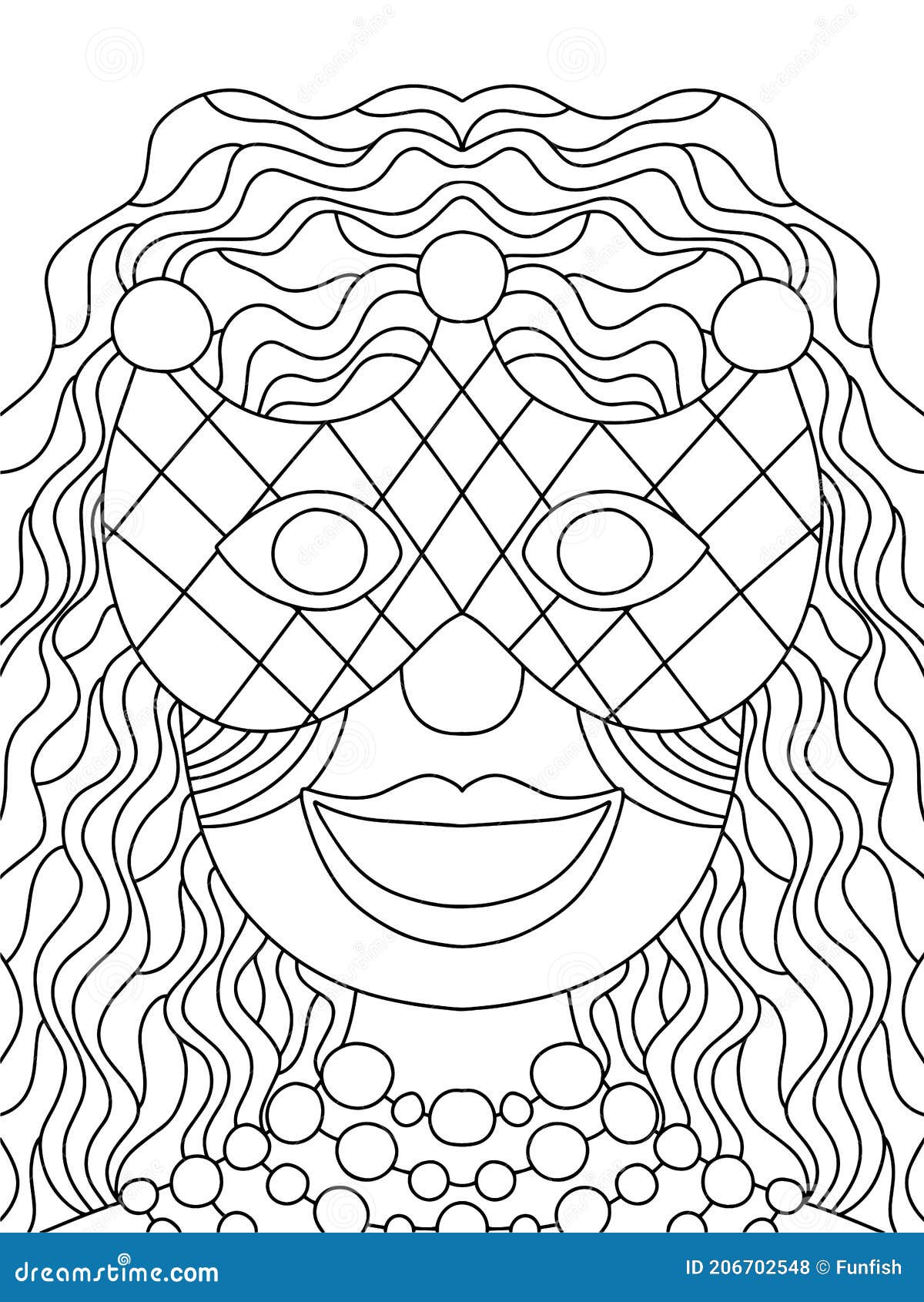 Mardi gras queen coloring page stock vector illustration stock vector