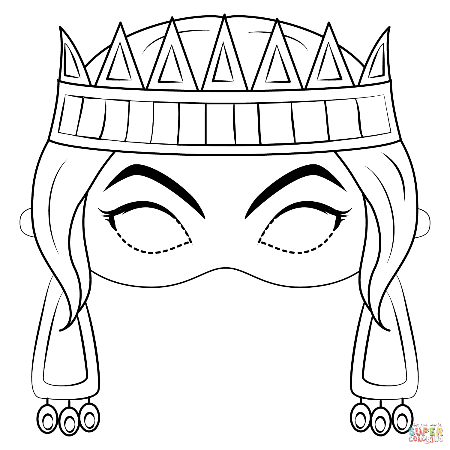 Queen mask coloring page free printable coloring pages