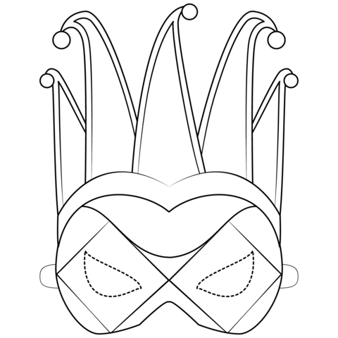 Harlequin mask coloring page free printable coloring pages