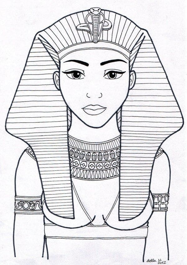 Mask of tutankhamun coloring page