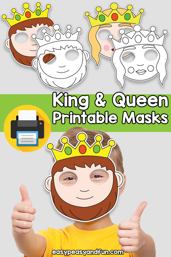 Printable king and queen mask template â easy peasy and fun hip