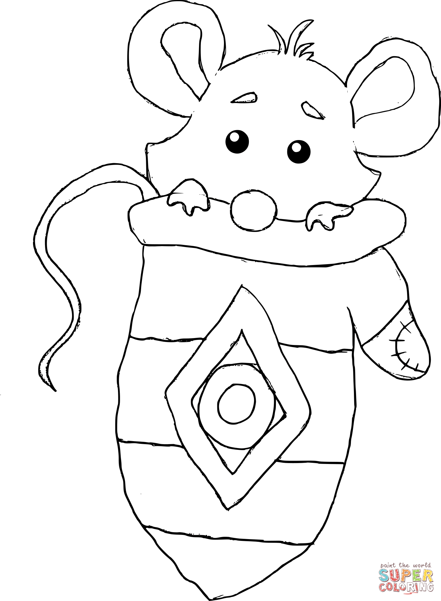 Mouse in a mitten coloring page free printable coloring pages