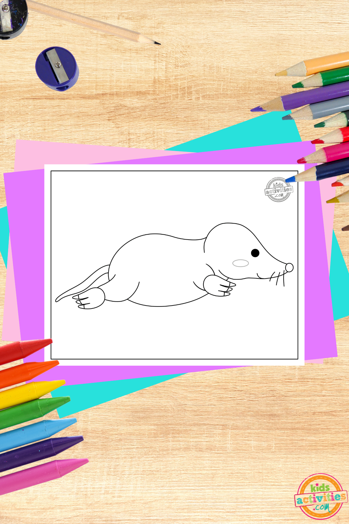 Adorable printable mole coloring page kids activities blog