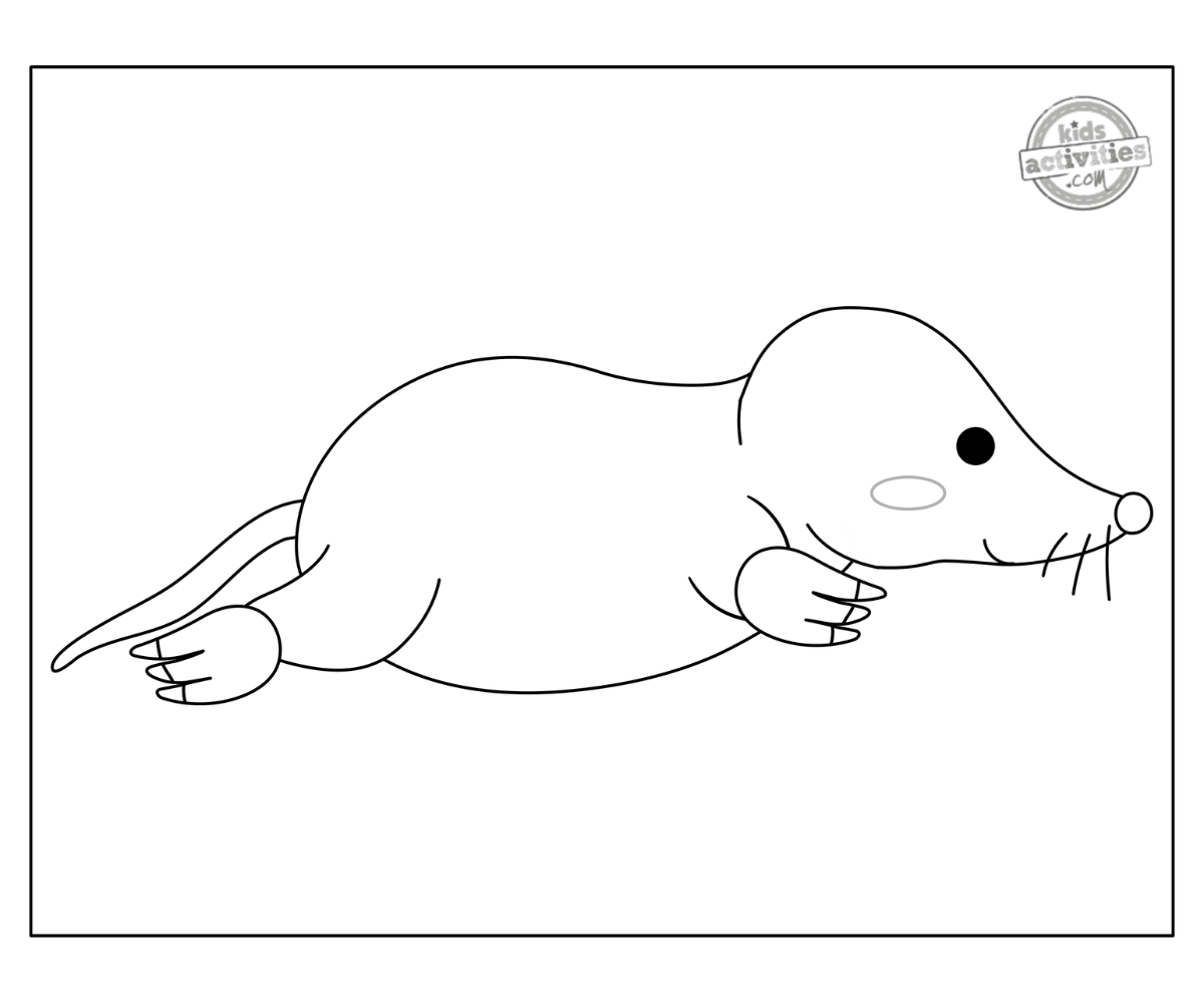 Adorable printable mole coloring page kids activities blog