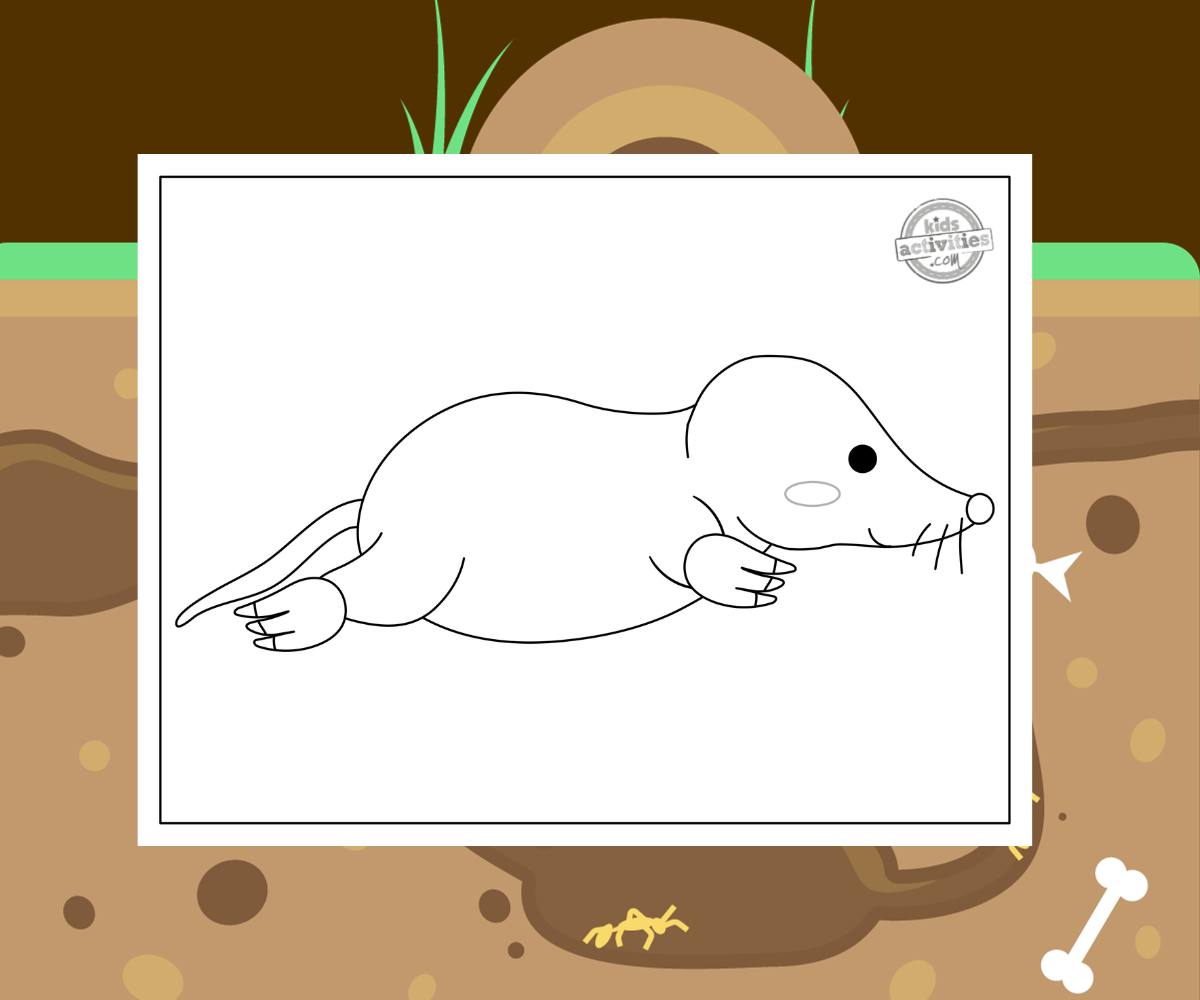 Adorable printable mole coloring page kids activities blog