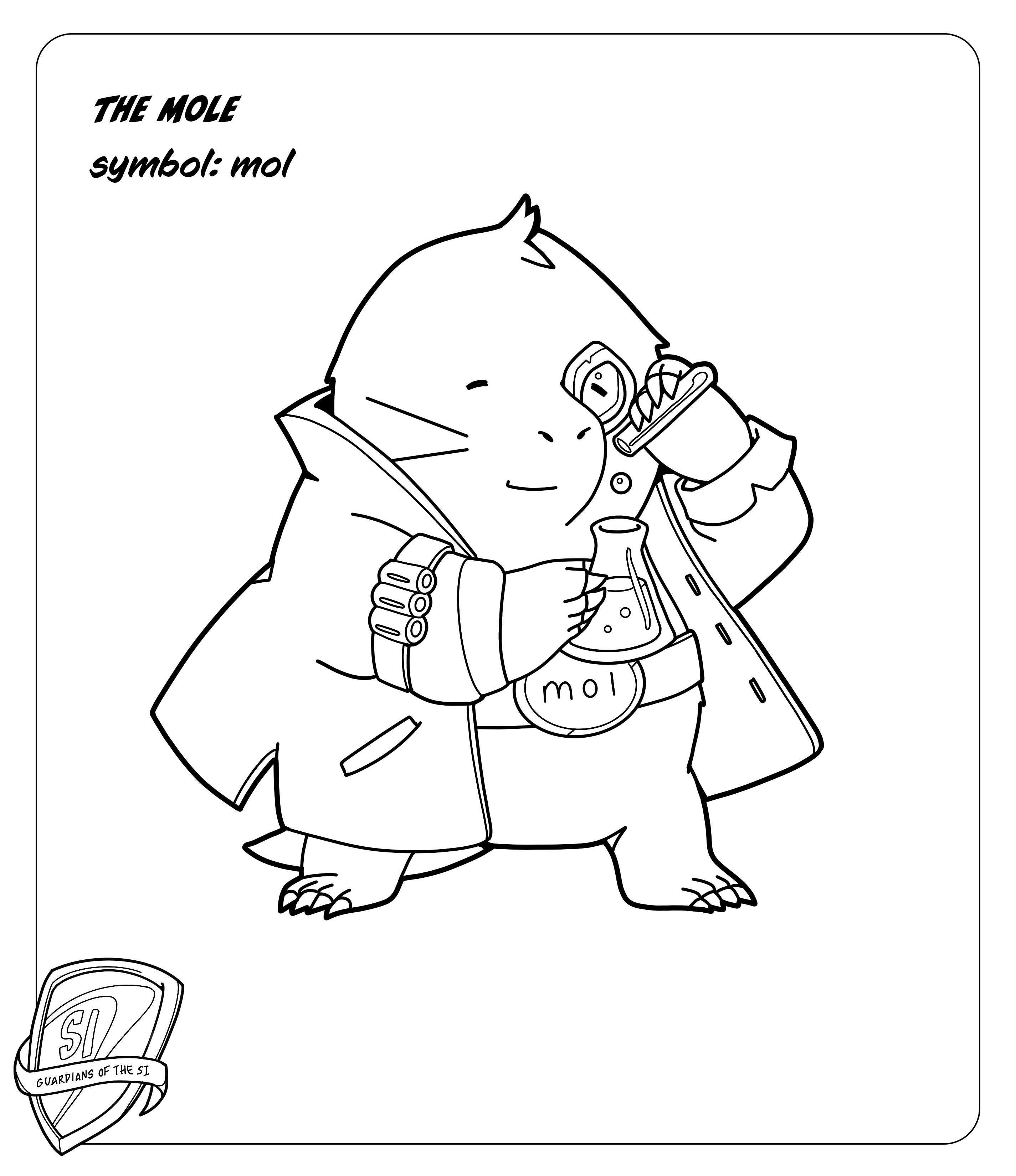 Mole coloring sheet