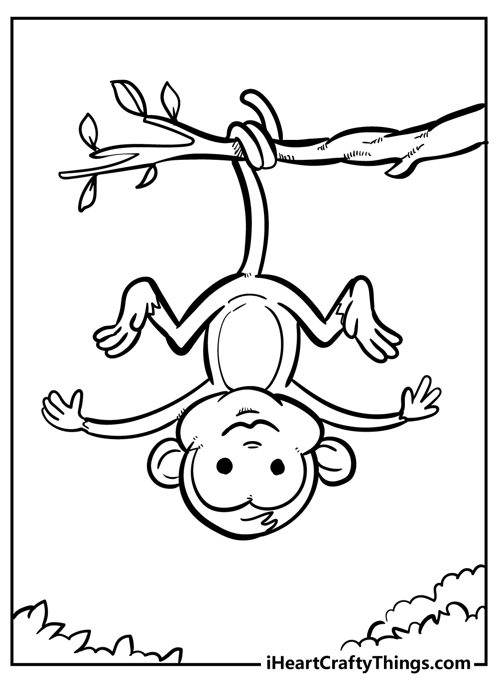 Monkey coloring pages free printables