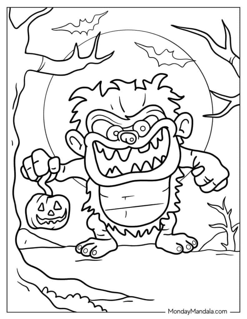 Monster coloring pages free pdf printables