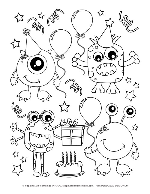 Monster coloring pages free printables