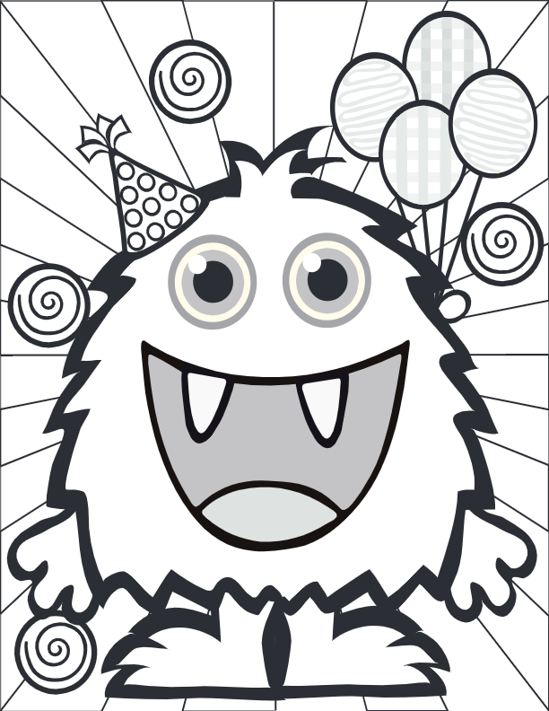 Small monster coloring pages