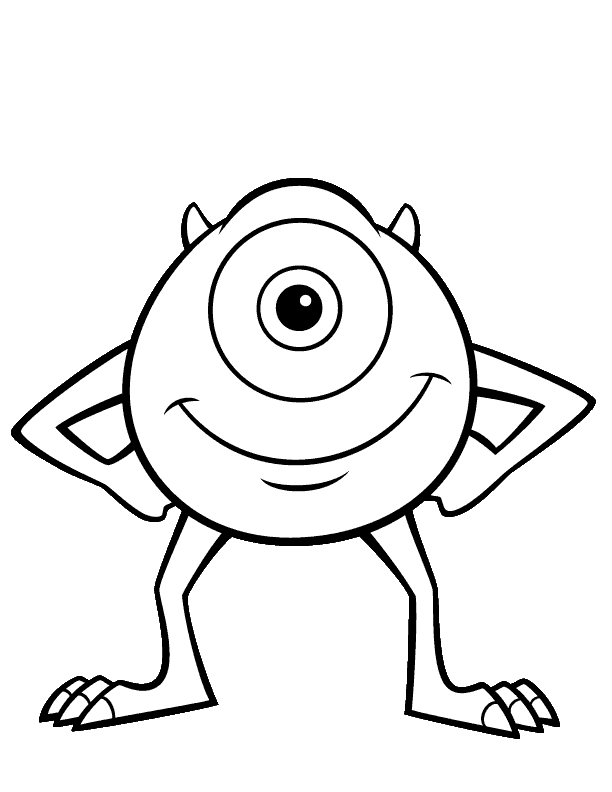 Coloring pages free printable black and white monsters coloring pages