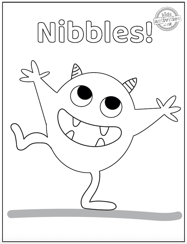 Nibbles the book monster coloring pages kids activities blog