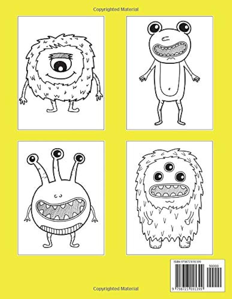 Monsters coloring book for kids coolfunny and quirky monster coloring book for kids ages