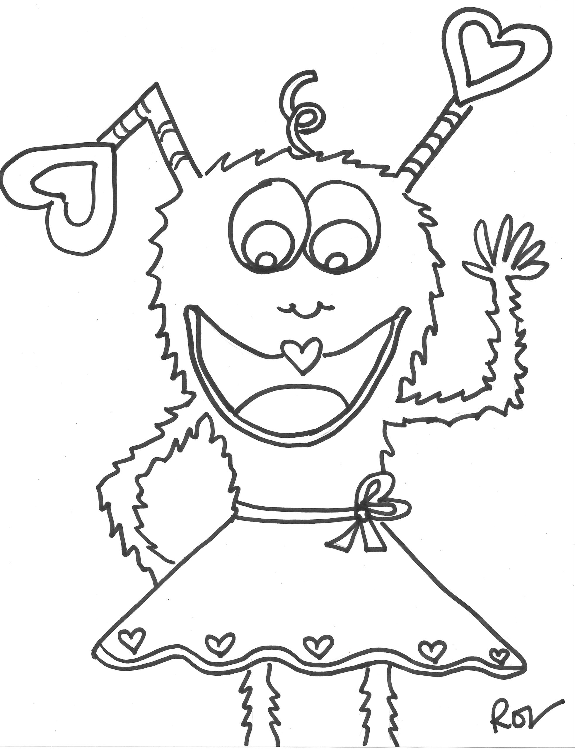 Love monster coloring page series