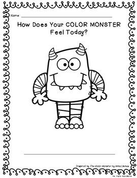 The color monster printable emotions preschool monster activities mindfulness for kids