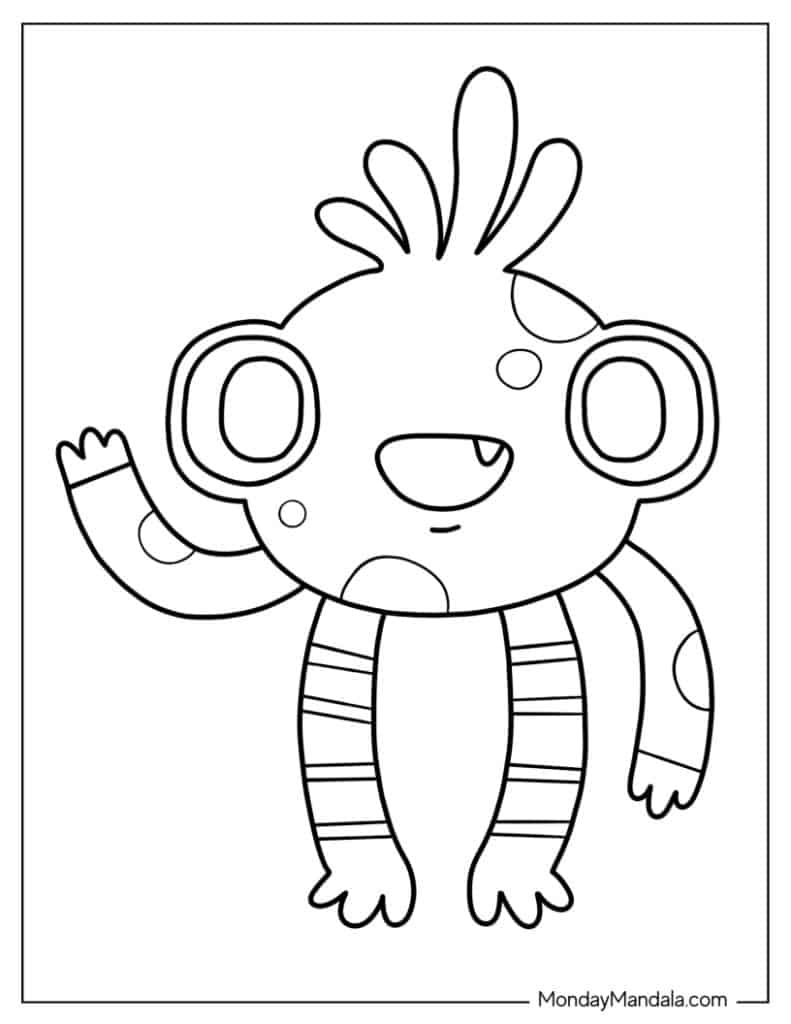 Monster coloring pages free pdf printables