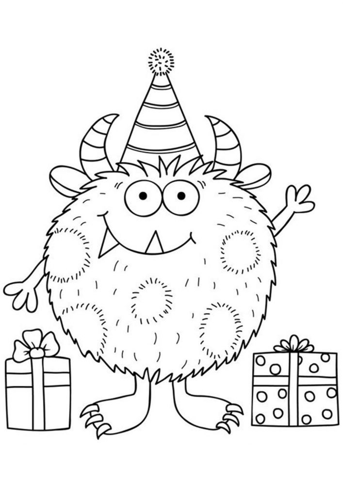 Free easy to print monster coloring pages