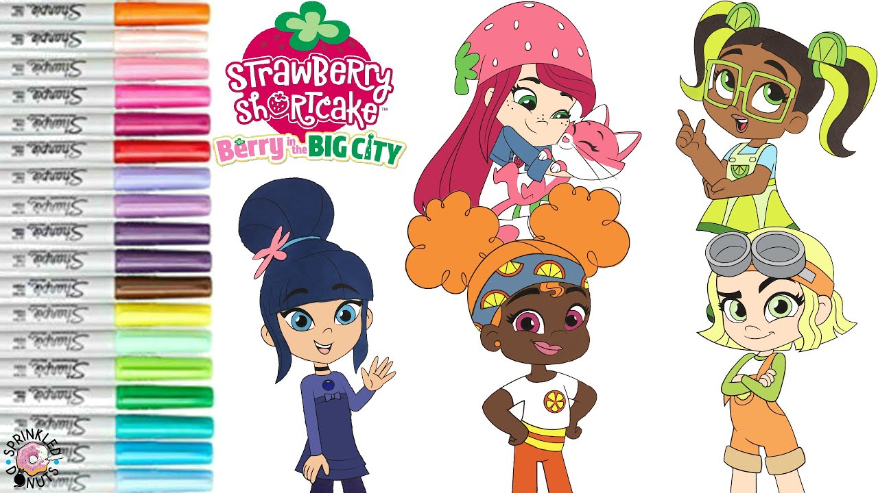 Strawberry shortcake berry in the big city coloring book pages orange blosso leon eringue lion