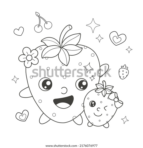 Strawberry coloring page images stock photos d objects vectors