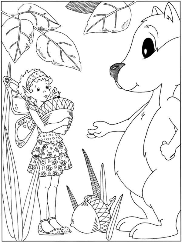 Fairy and dragon coloring pages â