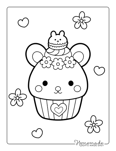 Free cute kawaii coloring pages for kids